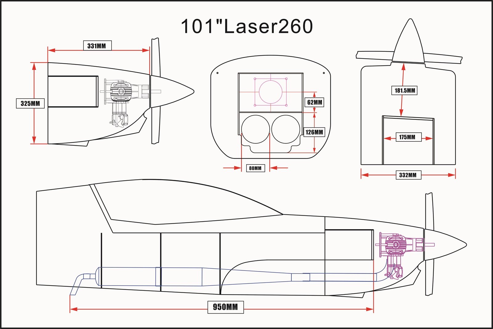 Laser 260 - 101 V2 - rot/weiß/schwarz - C