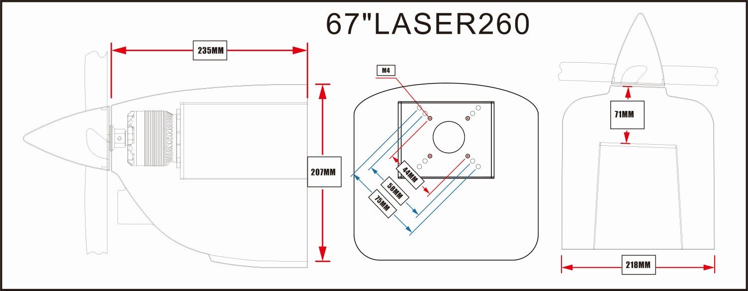 Laser 260 - 67 - rot/weiß/blau - C