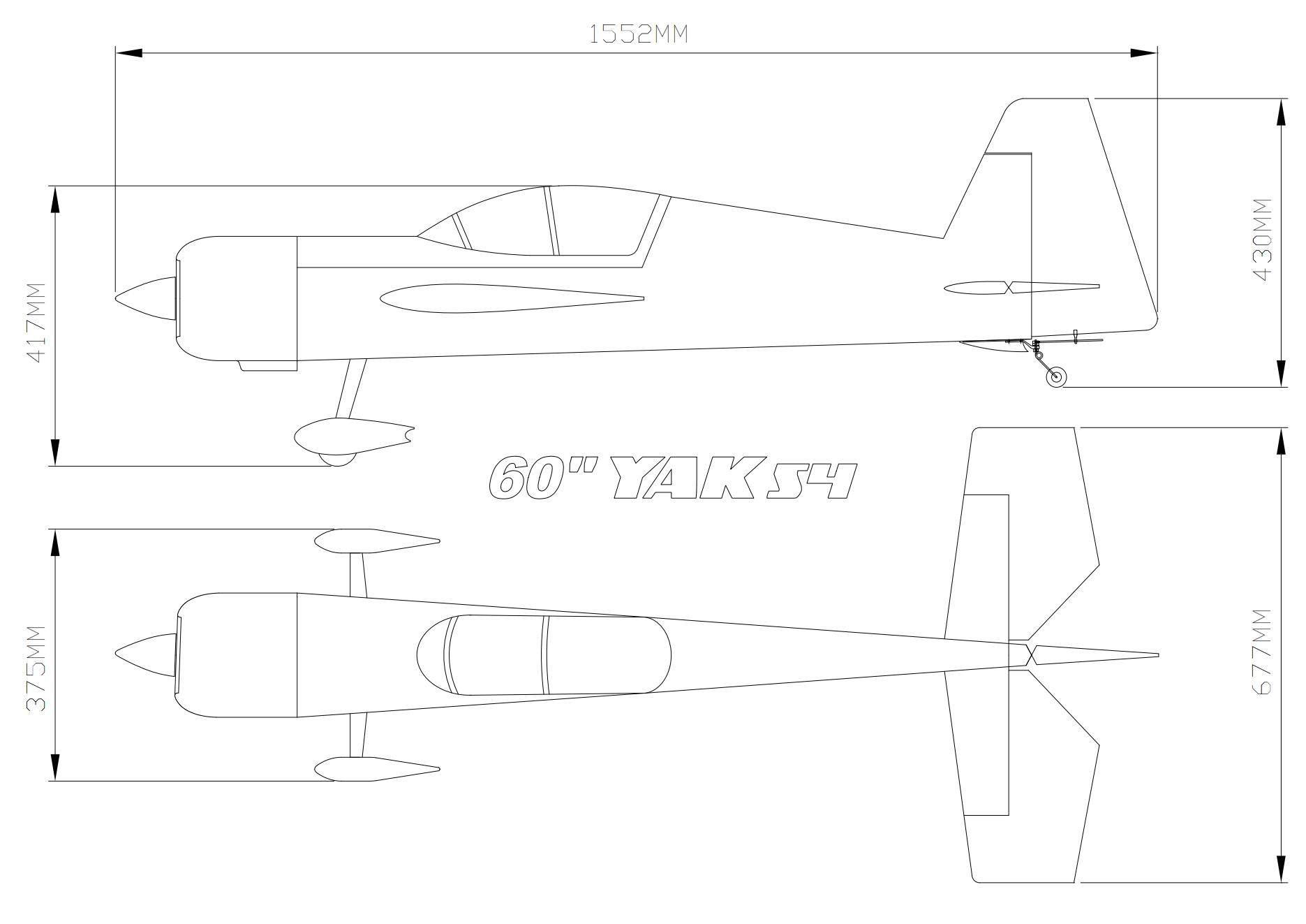 YAK 54 - 60 - weiß/orange/blau - B