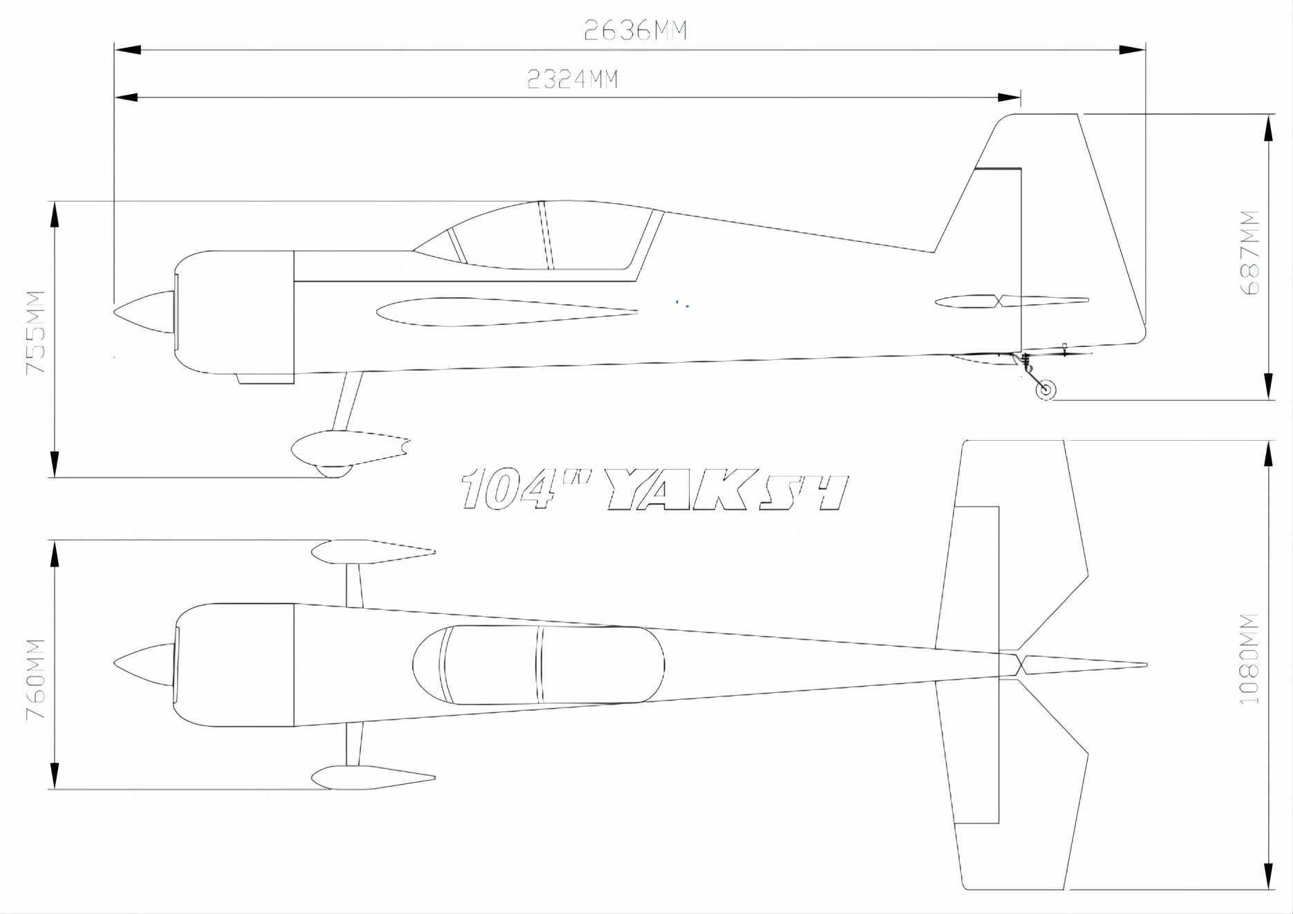 Yak 54 - 104 V1 - weiß/orange/blau - B