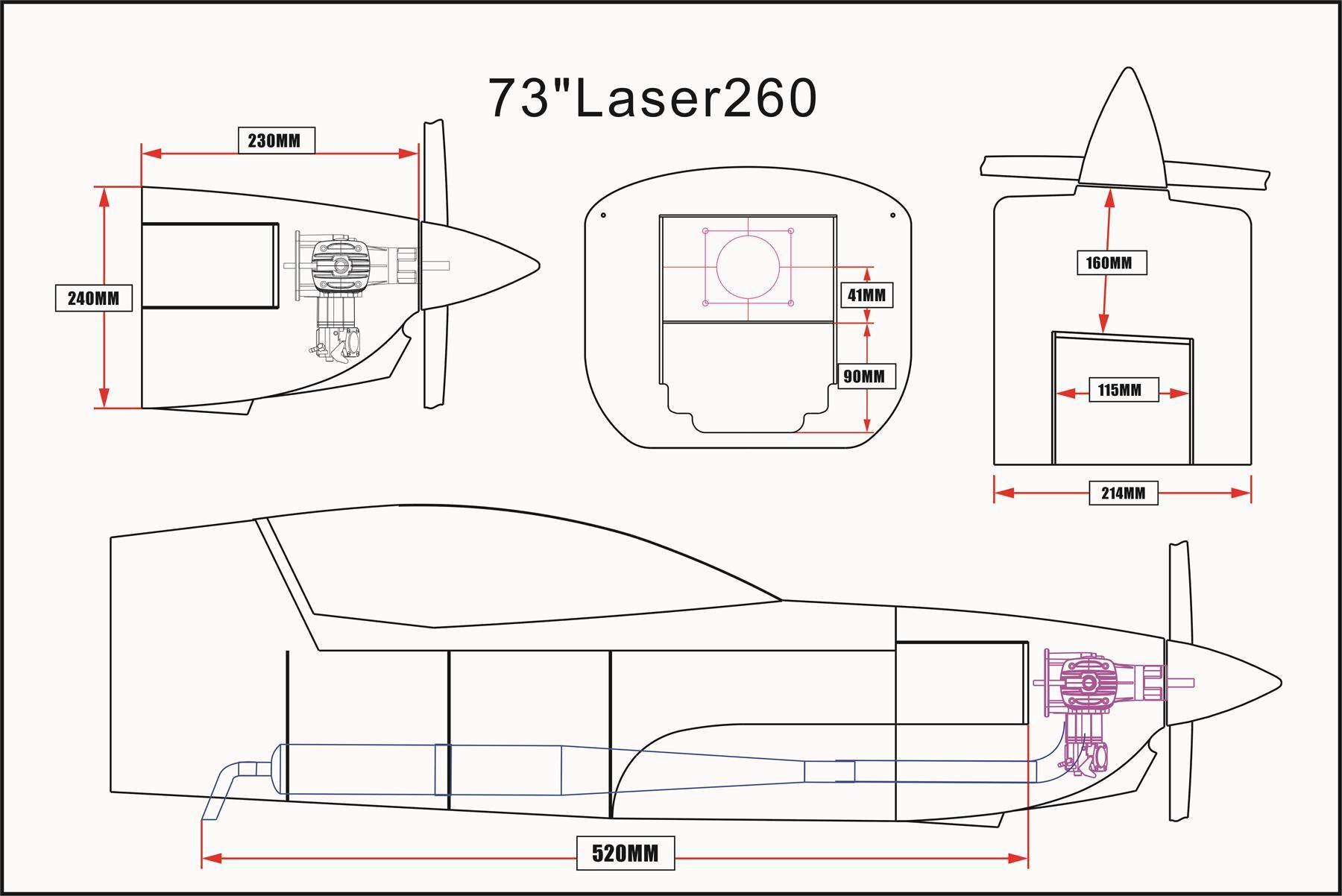 Laser 260 - 74 - V4 - rot/weiß/blau - C