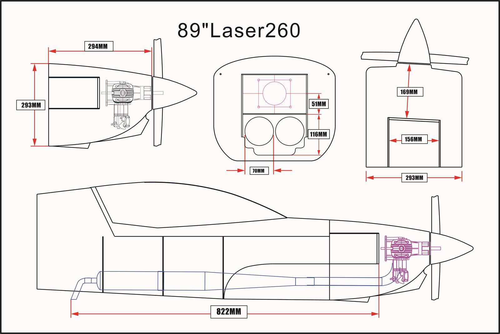 Laser 260 - 89 V2 - rot/weiß/schwarz - C