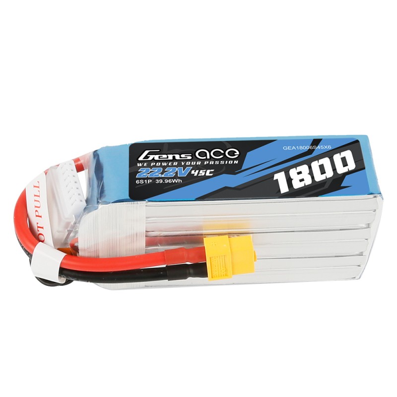 1800mAh 22.2V 45C 6S1P Lipo