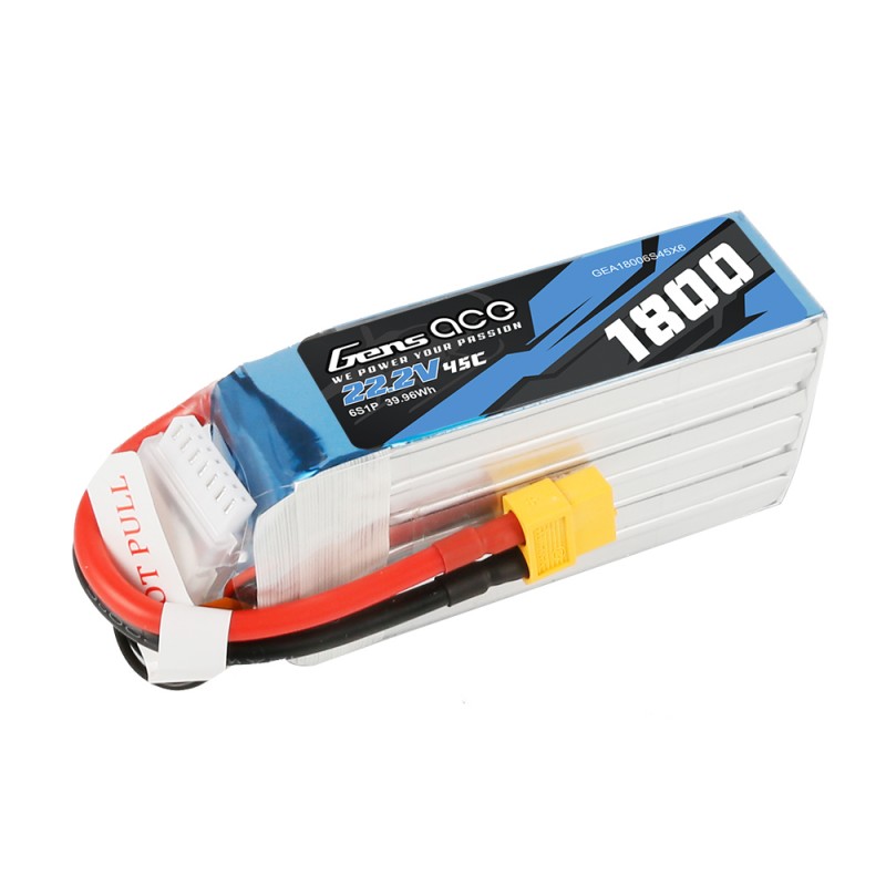 1800mAh 22.2V 45C 6S1P Lipo