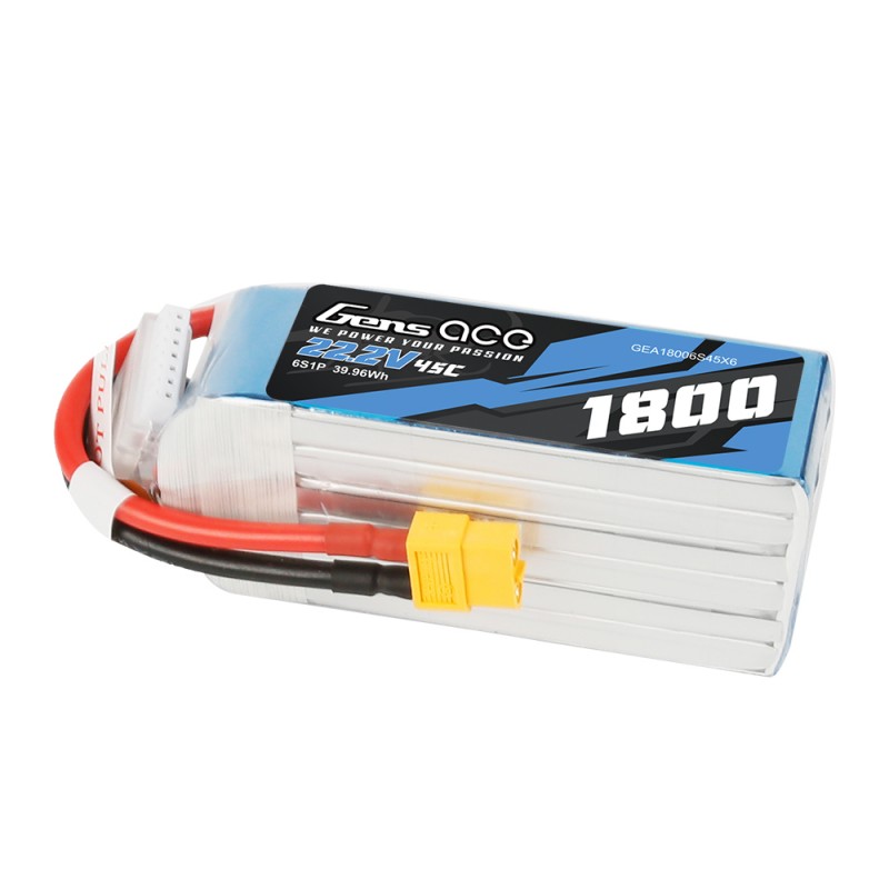 1800mAh 22.2V 45C 6S1P Lipo