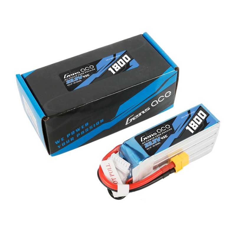 1800mAh 22.2V 45C 6S1P Lipo